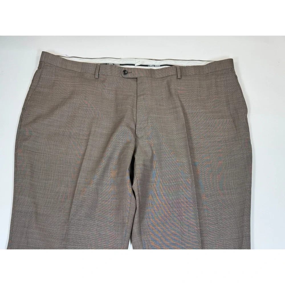 Linea Uomo 2PC Set Performance Suit Jacket & Pants Mens 60R NWT Stretch Wool Tan